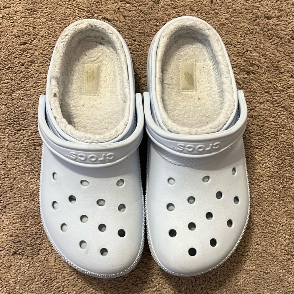 Crocs brand slipper (slip-on), pale blue, barely worn, smoke free home